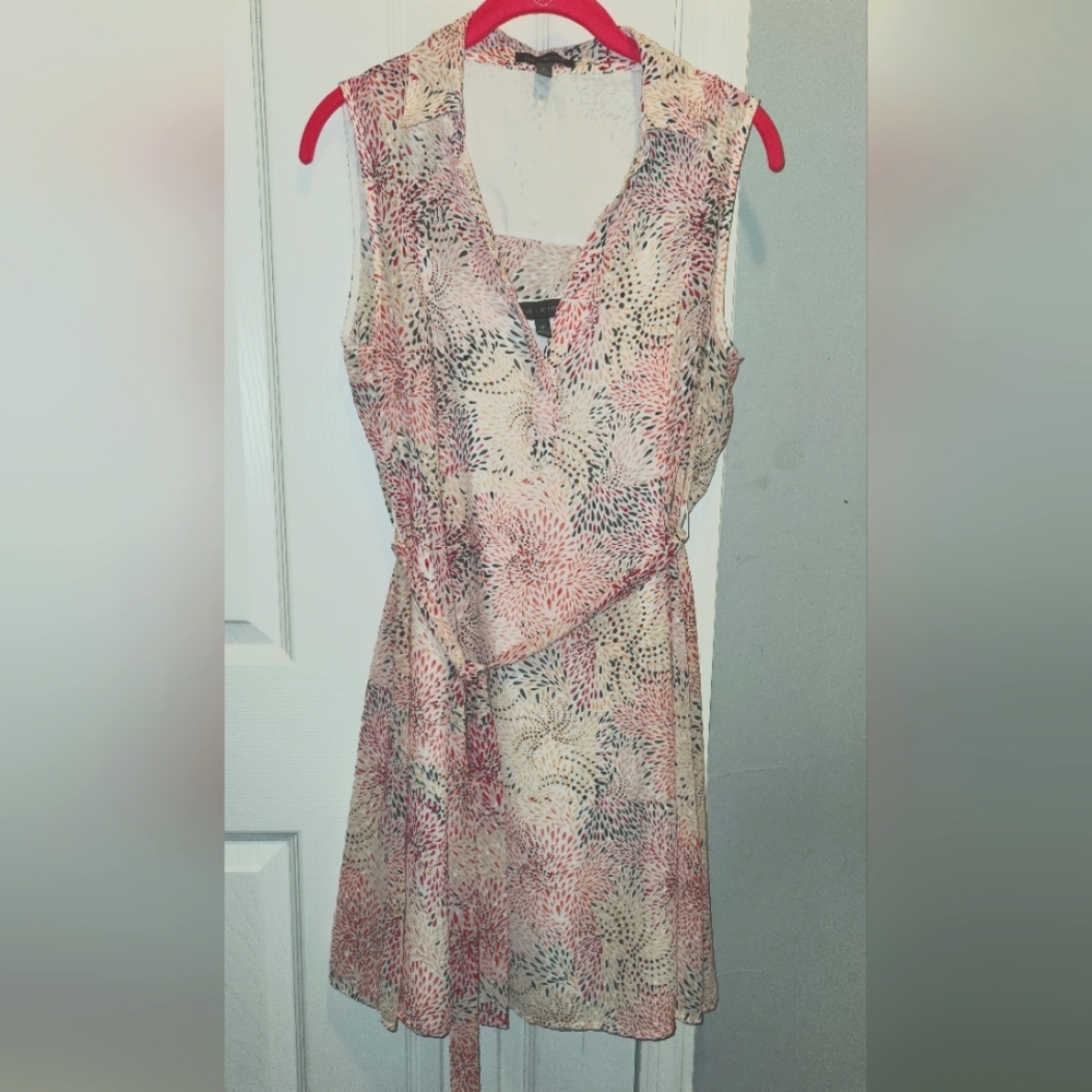 The Limited short sleeve floral belted dress